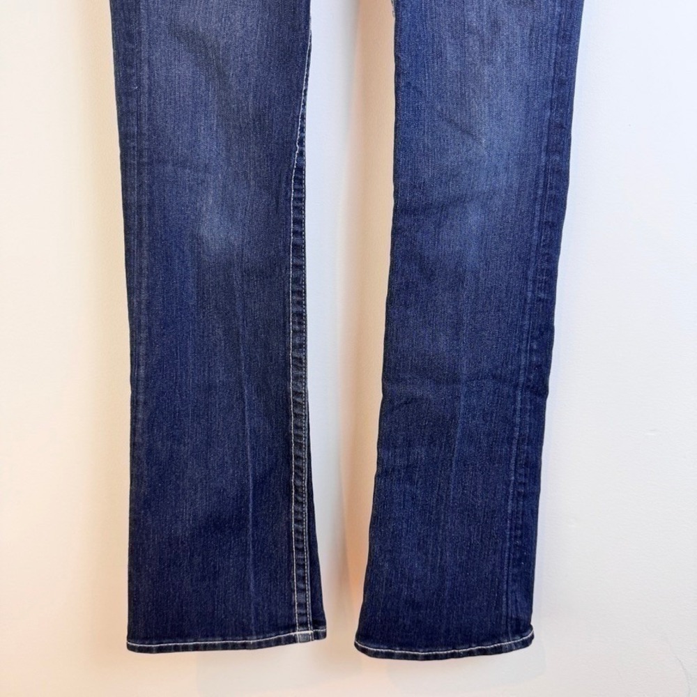 True Religion Joey Flare Y2K Lowrise Jeans Womens 27 Dark Wash Contrast Stitch - Picture 4 of 12